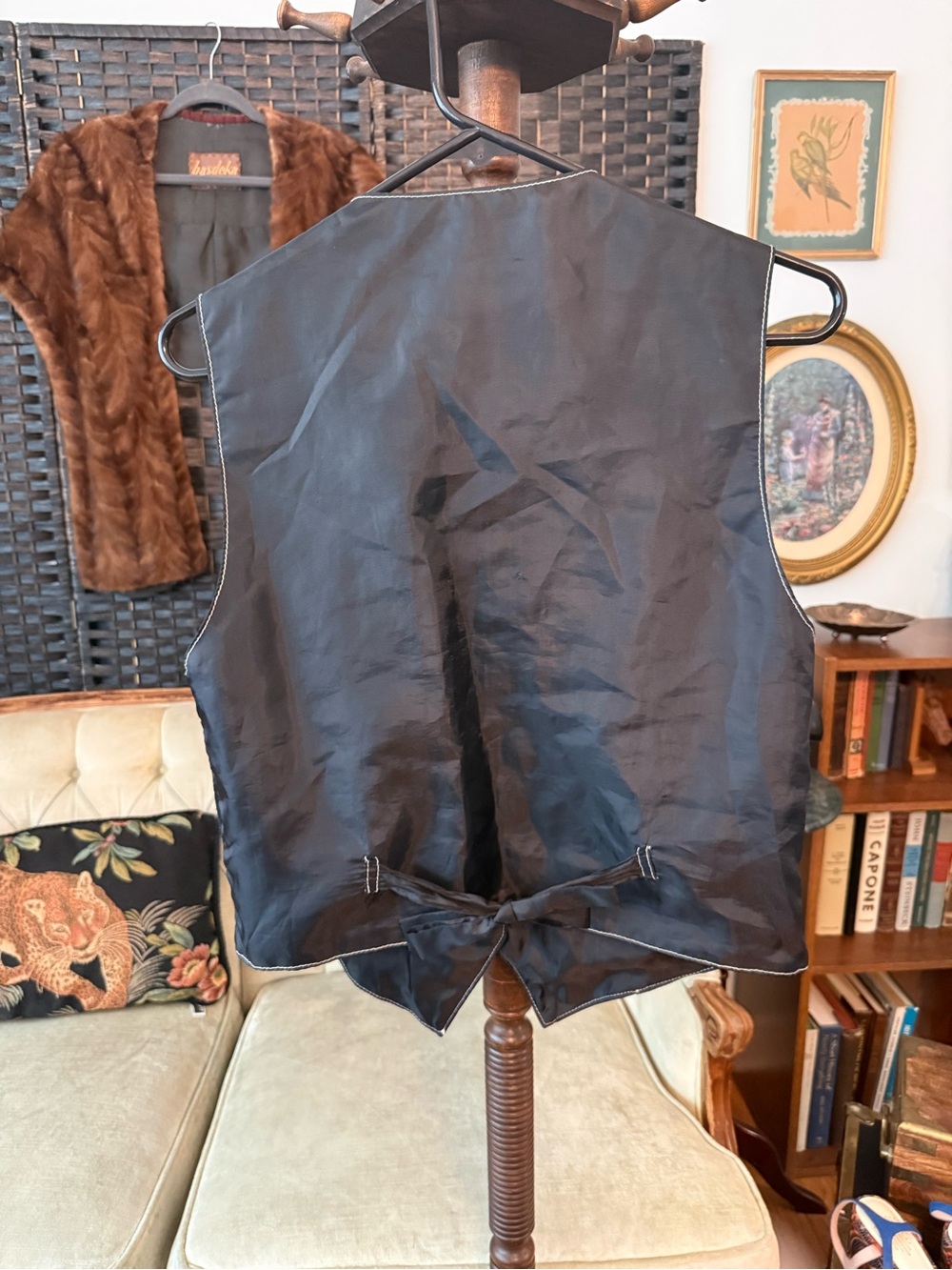 Vintage In Charge Black Leather Suede Western Moto Vest Biker Chic S Petite - Picture 3 of 9